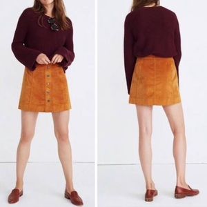 Madewell Velveteen Metropolis Snap Skirt